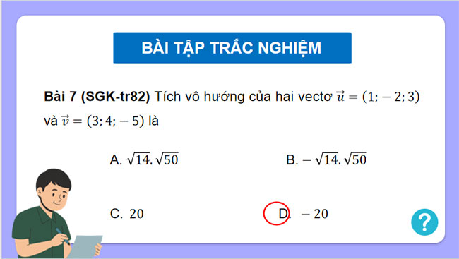 Bài tập cuối chương 2 Toán 12 Cánh diều