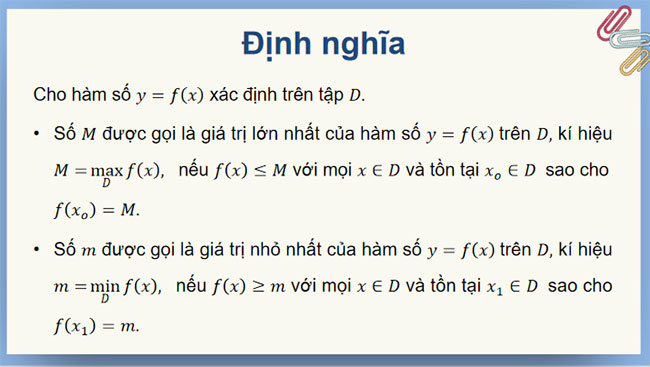 Giá trị lớn nhất và giá trị nhỏ nhất của hàm số