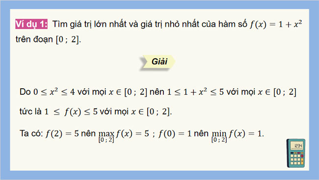 Giá trị lớn nhất và giá trị nhỏ nhất của hàm số