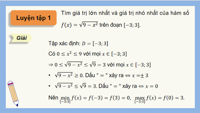 Giá trị lớn nhất và giá trị nhỏ nhất của hàm số