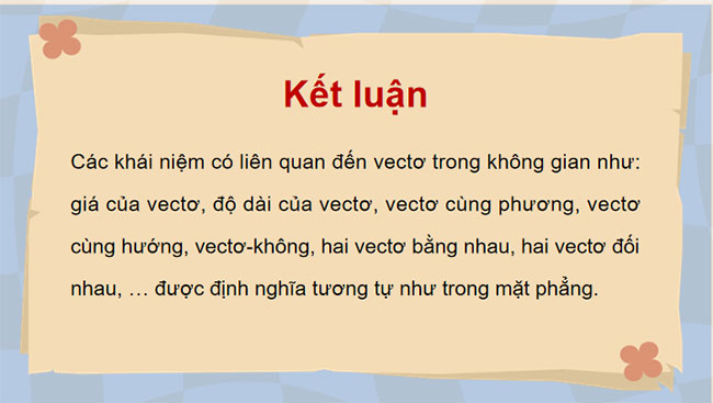 Vectơ và các phép toán vectơ trong không gian