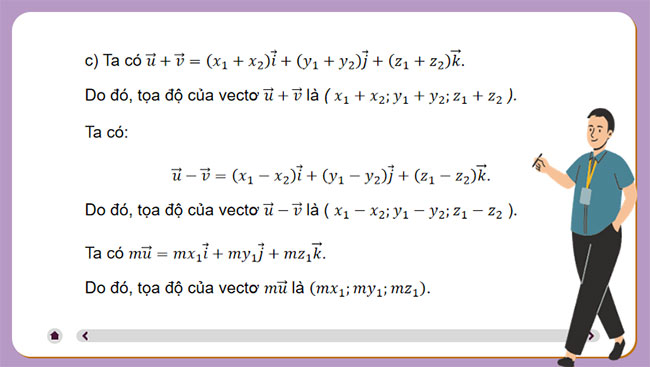 Biểu thức toạ độ của các phép toán vectơ