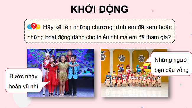 PowerPoint Giới thiệu một chương trình truyền hình hoặc một hoạt động dành cho thiếu nhi