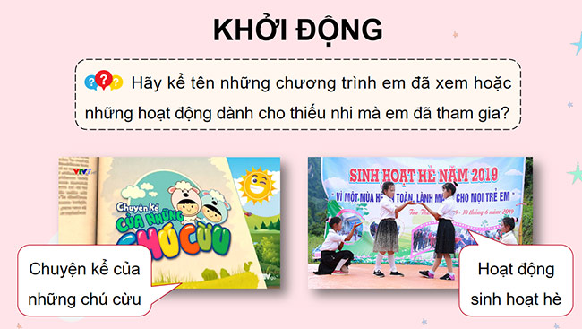 PowerPoint Giới thiệu một chương trình truyền hình hoặc một hoạt động dành cho thiếu nhi