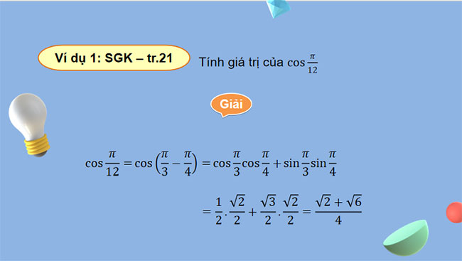 Giáo án Toán 11 Bài 3 Các công thức lượng giác