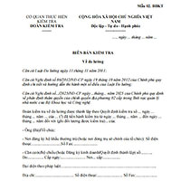 Mẫu biên bản kiểm tra về đo lường