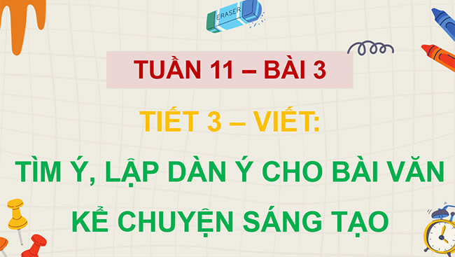 PowerPoint Tìm ý, lập dàn ý cho bài văn kể chuyện sáng tạo