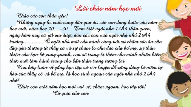 PowerPoint chào đón học sinh lớp 2