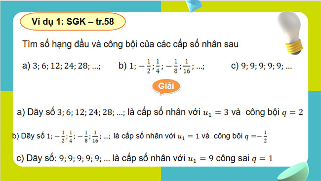 Giáo án PowerPoint Toán 11 Bài 3: Cấp số nhân