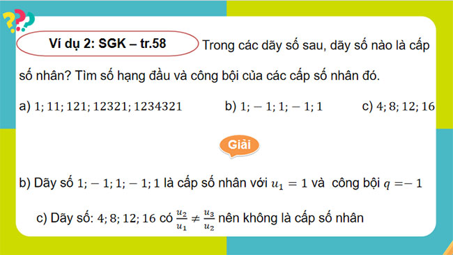 Giáo án PowerPoint Toán 11 Bài 3: Cấp số nhân