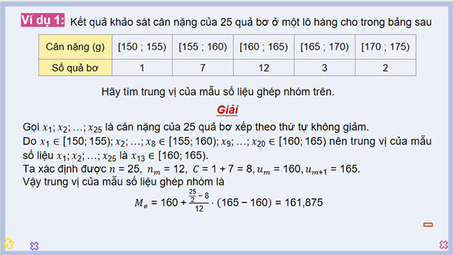 Trung vị và tứ phân vị của mẫu số liệu ghép nhóm