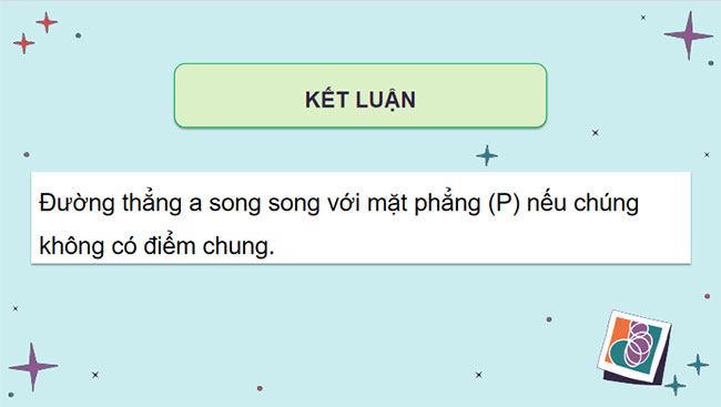Đường thẳng và mặt phẳng song song
