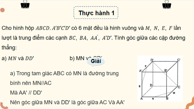Hai đường thẳng vuông góc