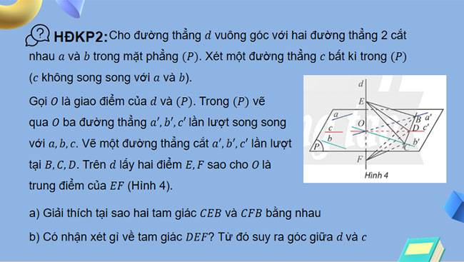 Đường thẳng vuông góc với mặt phẳng