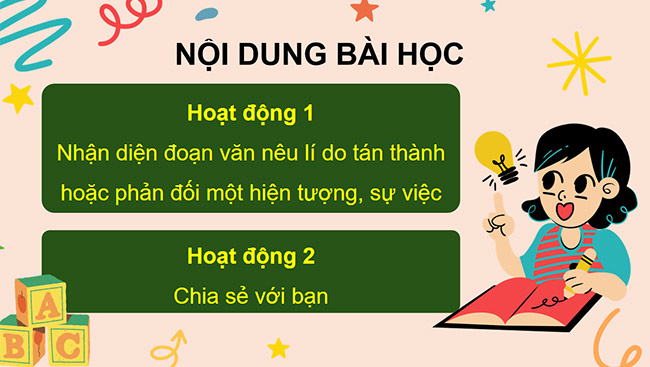 PowerPoint Đoạn văn nêu lí do tán thành hoặc phản đối một hiện tượng, sự việc