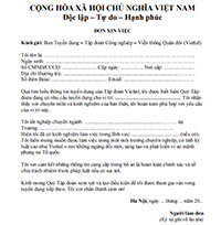 Mẫu đơn xin việc vào Viettel
