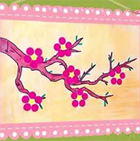 Giáo án mầm non: Dán trang trí cành đào