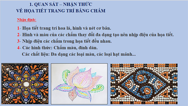 Tạo họa tiết trang trí bằng chấm màu