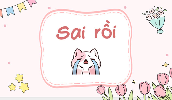 Câu trả lời sai màn hình xuất hiện PowerPoint Trò chơi Hộp mù Baby Three