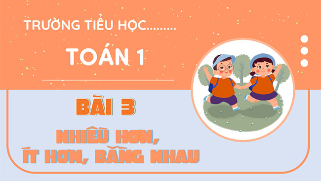 PowerPoint Toán 1 Bài 3: Nhiều hơn, ít hơn, bằng nhau