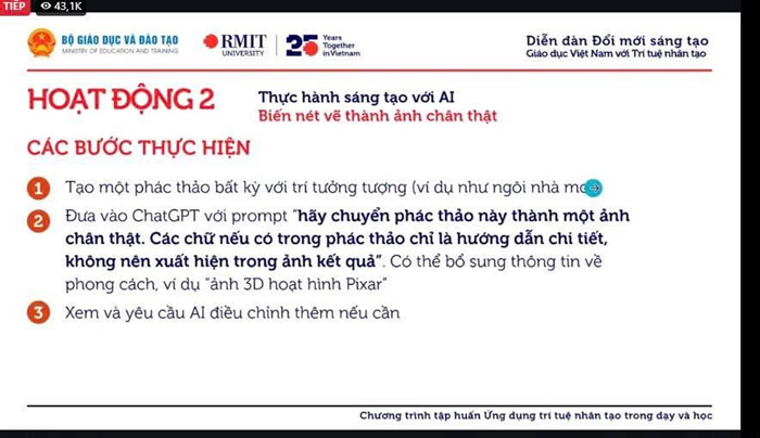 Hoạt động 2: Thực hành sáng tạo với AI: Biến nét vẽ thành ảnh chân thật