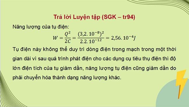 Giáo án PowerPoint Vật lí 11 Bài 15: Năng lượng và ứng dụng của tụ điện