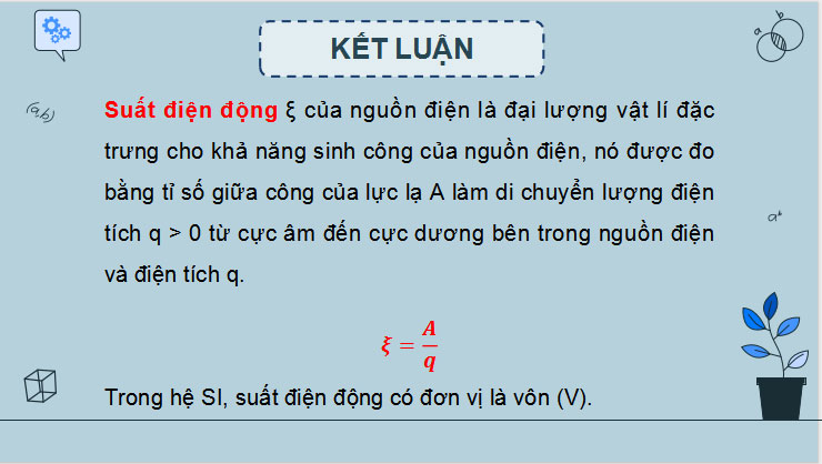 Giáo án PowerPoint Vật lí 11 Bài 18: Nguồn điện