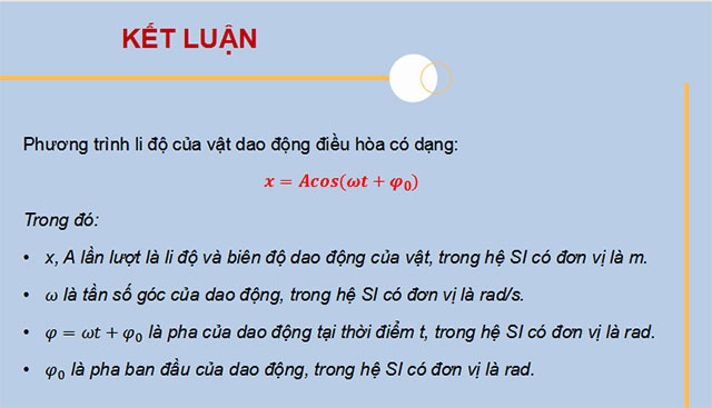 Giáo án PowerPoint Vật lí 11 Bài 2: Phương trình dao động điều hoà