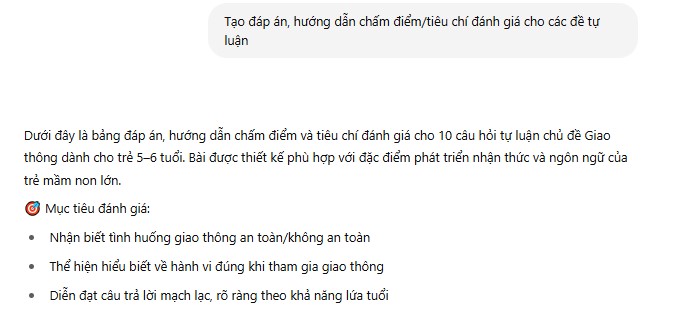 Thực hành ứng dụng AI trong giảng dạy: Tạo đề kiểm tra đánh giá