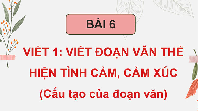 PowerPoint Viết đoạn văn thể hiện tình cảm, cảm xúc (Cấu tạo của đoạn văn)