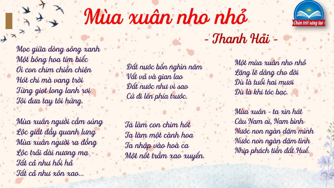 PowerPoint Bài Mùa xuân nho nhỏ Văn 9 CTST