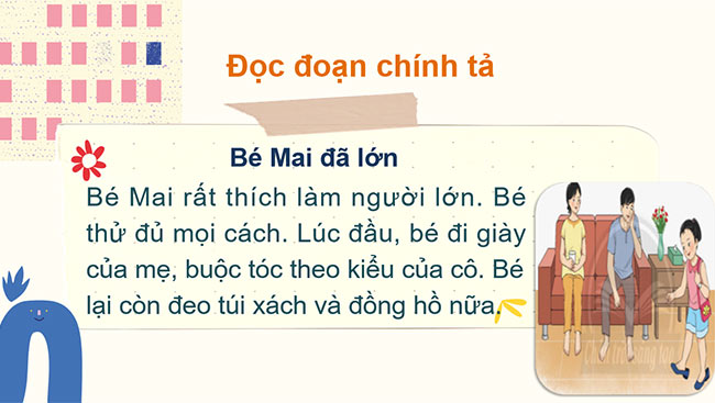 PowerPoint Nghe - viết Bé Mai đã lớn, Bảng chữ cái, Phân biệt c/k