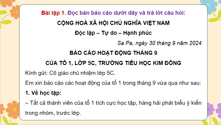 Bài 6: Tìm hiểu cách viết báo cáo công việc