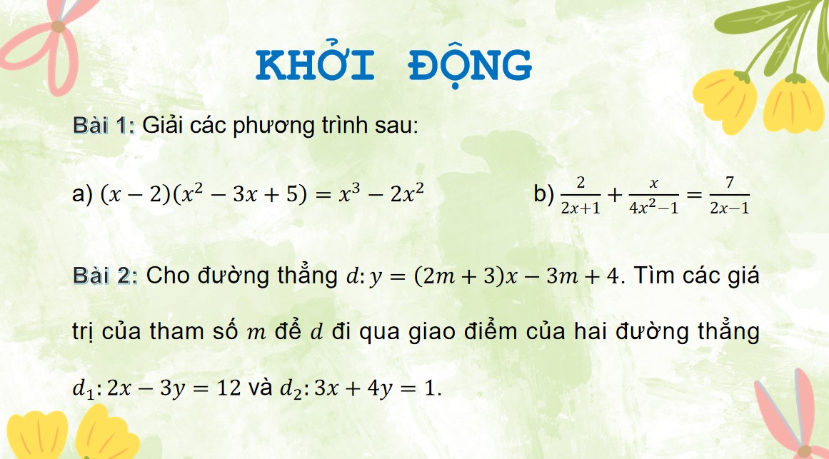 Giáo án điện tử Bài tập cuối chương I Toán 9 Cánh Diều