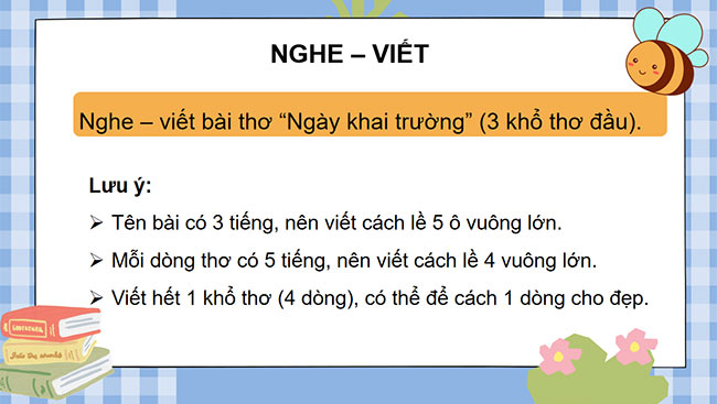 PowerPoint Nghe - viết Ngày khai trường