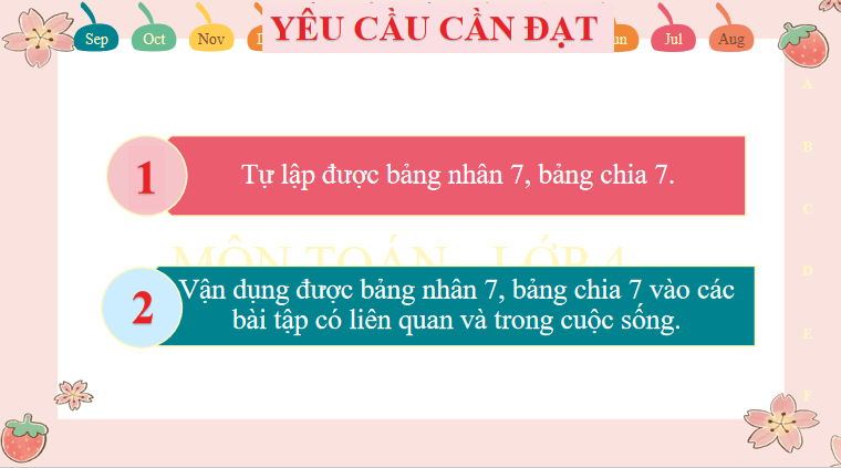 Bài 10: Bảng nhân 7, bảng chia 7