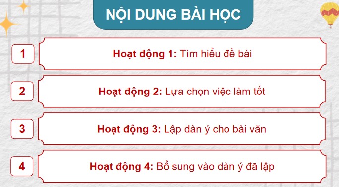 PowerPoint Viết: Lập dàn ý cho bài văn thuật lại một sự việc