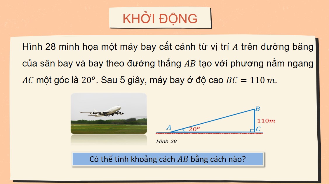 Giáo án điện tử Bài Ứng dụng của tỉ số lượng giác của góc nhọn Toán 9 Cánh Diều