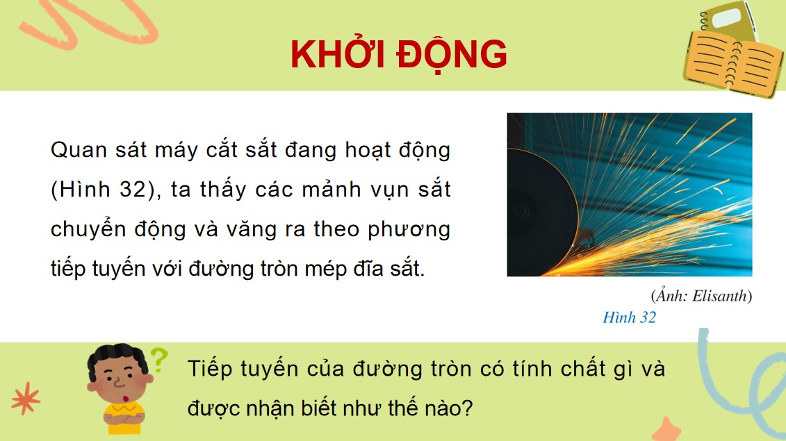 Giáo án điện tử Bài Tiếp tuyến của đường tròn Toán 9 Cánh Diều