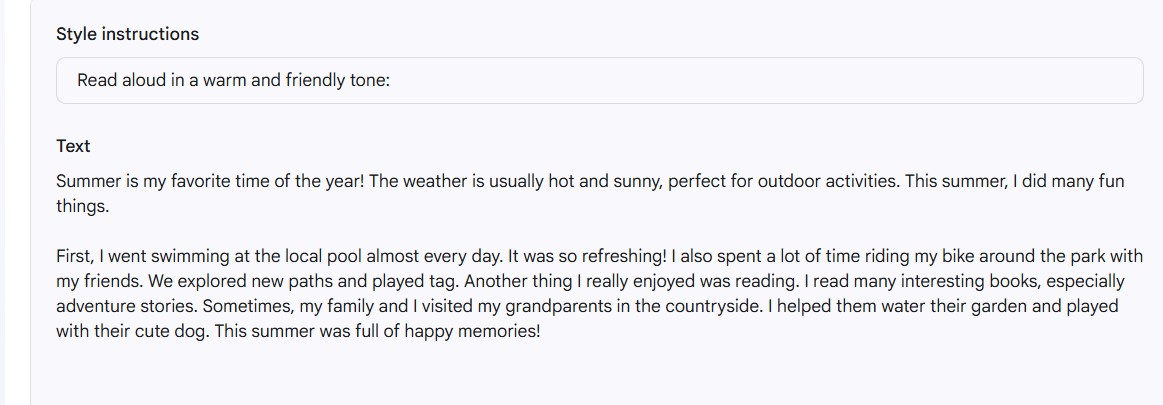 Cách dùng Google AI Studio tạo bài đọc, hoặc hội thoại cho môn học