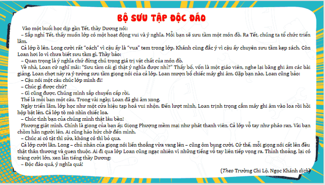 Bài 7: Bộ sưu tập độc đáo