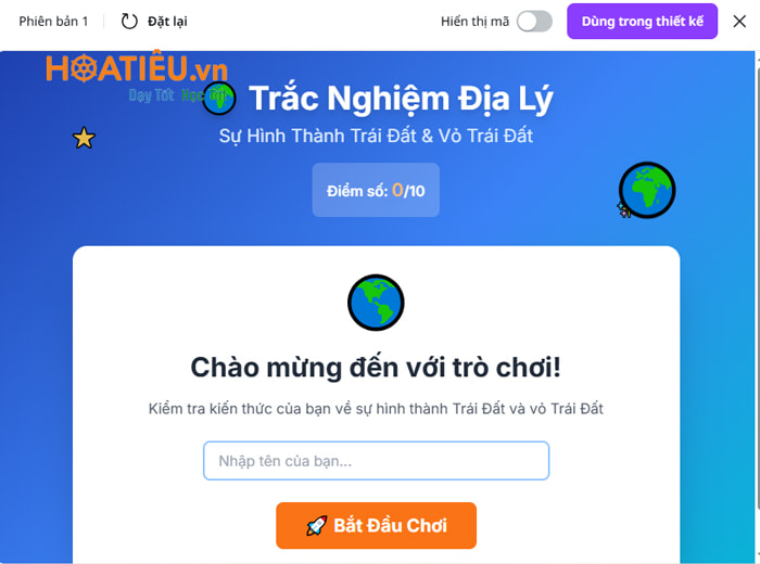 Cách tạo trò chơi trắc nghiệm trên Canva