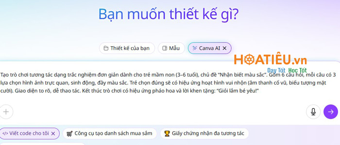 Cách tạo trò chơi học tập trên Canva