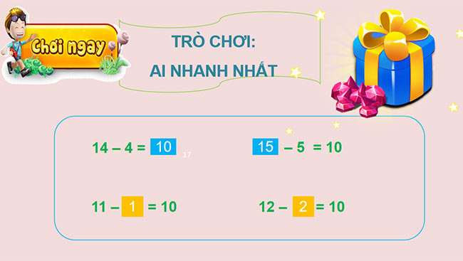 PowerPoint 11 trừ đi một số