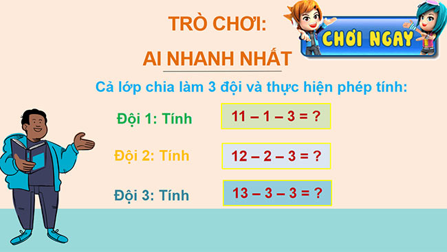 PowerPoint 14, 15, 16, 17, 18 trừ đi một số