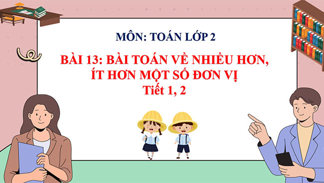 PowerPoint Bài toán về nhiều hơn, ít hơn một số đơn vị