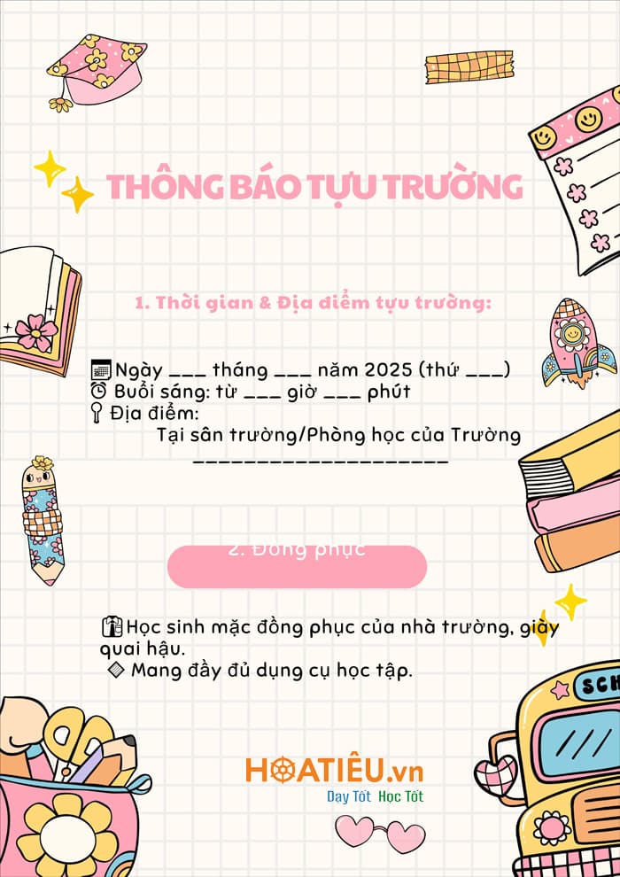 Powerpoint thông báo kế hoạch tựu trường