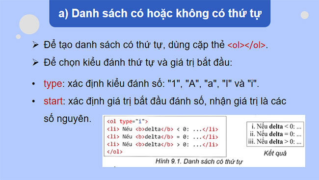 Tạo danh sách bảng