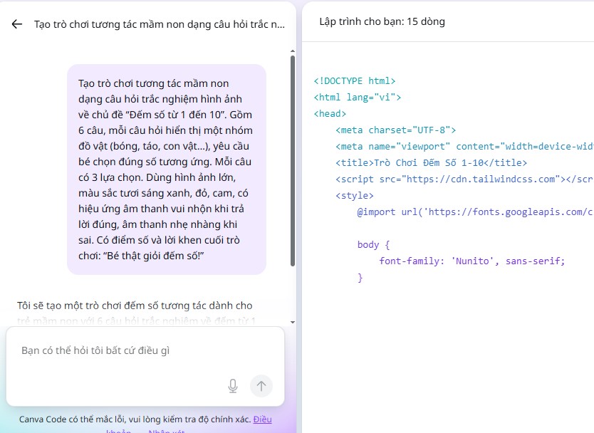 Bài thực hành cuối khóa Ứng dụng AI vào dạy học mầm non