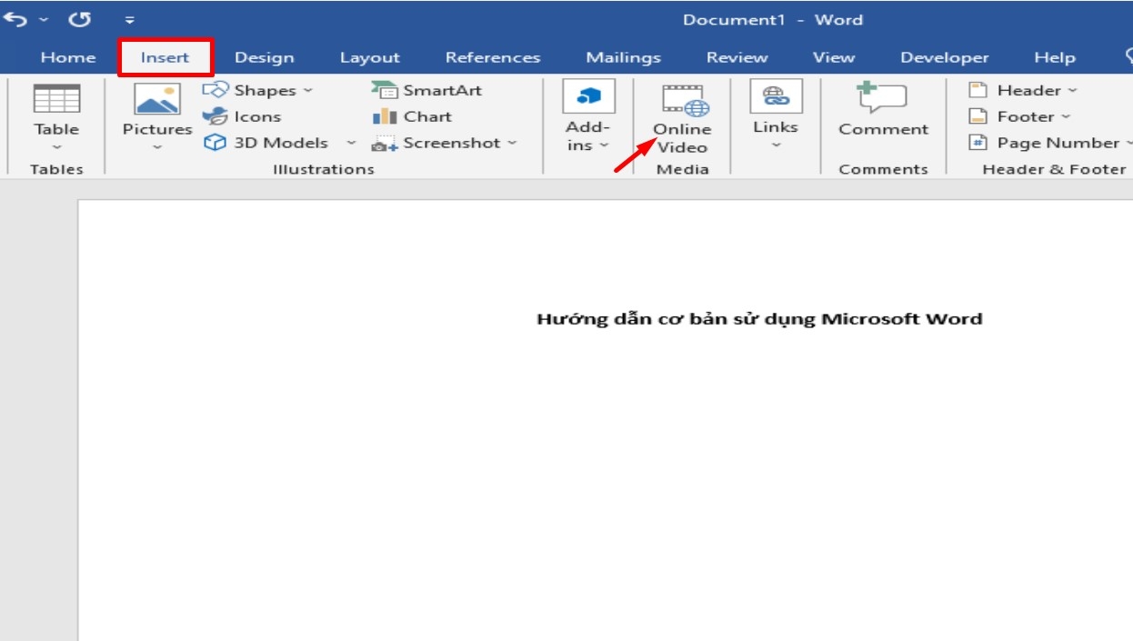 Cách chèn video vào Word